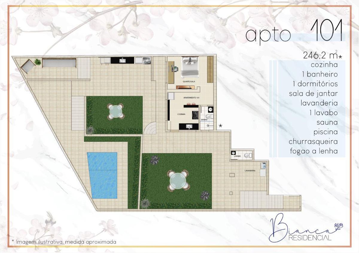 Planta baixa do apartamento 101
